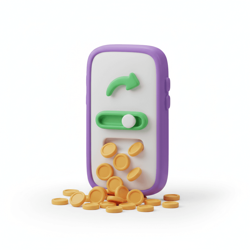 Écran de smartphone avec swipe de validation satisfaisant et check mark vert